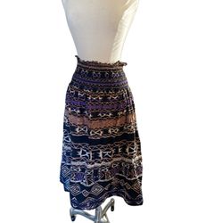 Forever 21 Tribal Midi Skirt Safari Style Sz Small With Stretch 