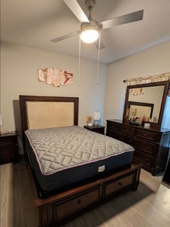 Dark Wood Bedroom Set with Storage Bed
