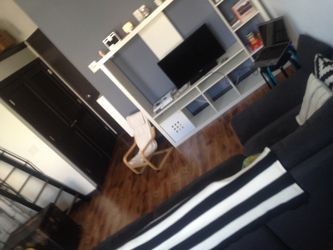 Ikea entertainment center with shelving units