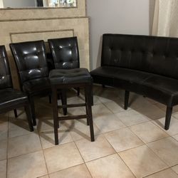 Used Black Seat And Bench Set
