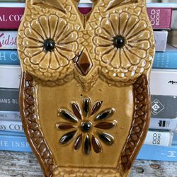 MCM Vintage Ceramic Owl Spoon Rest Wall Decor Home Decor Kitchen Accent