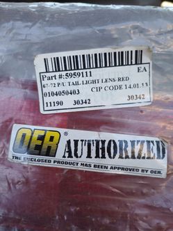 67-72 Chevrolet P/U tail light lens Red Brand New in sealed bag 1 part