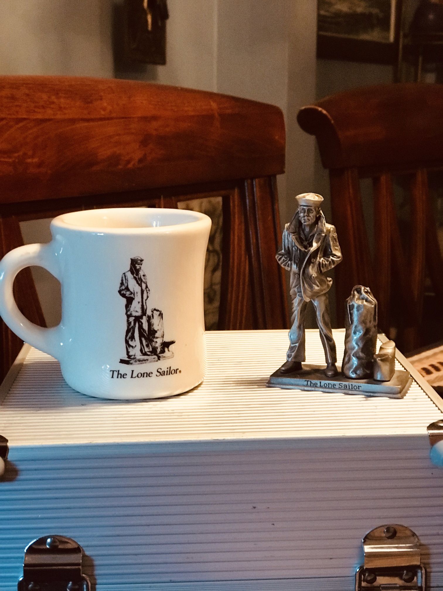 4” Inch Pewter Statue The Line Sailor And a Nice Heavy Mug Price Is For Both