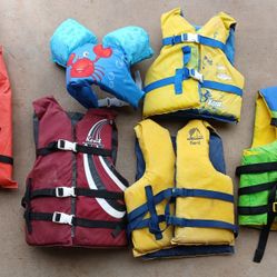 Multiple Life Vest Jackets Various Sizes