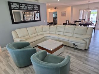 Leather sectional couch