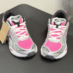 Asics Pink Silver Running Shoes