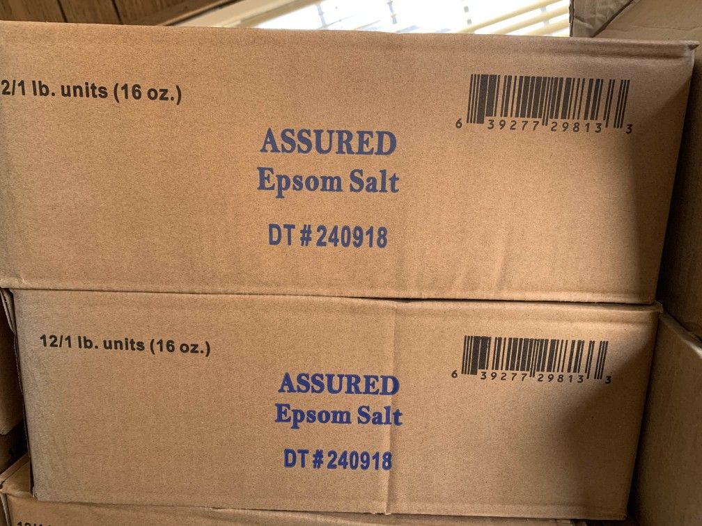 Assured Multi-purpose Natural Magnesium Sulfate Epsom Salt Box of 12- 16oz