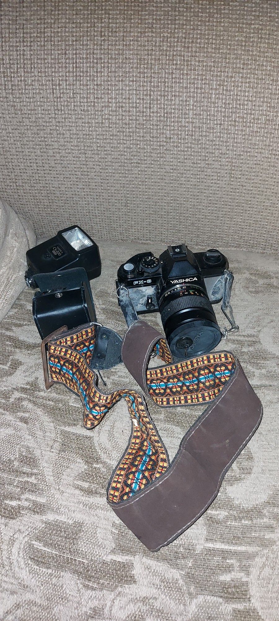 Yashica FX Manual Camera With Extra Lens And Flash