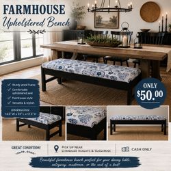 Beautiful Farmhouse Upholstered Bench
