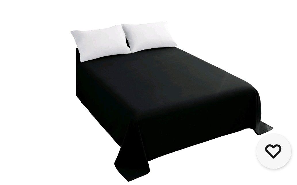 Sfoothome Twin Flat Sheet Black Top Sheet, Premium Hotel 1-Piece, Luxury and...