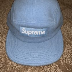 Blue Wool Supreme Box Logo Hat