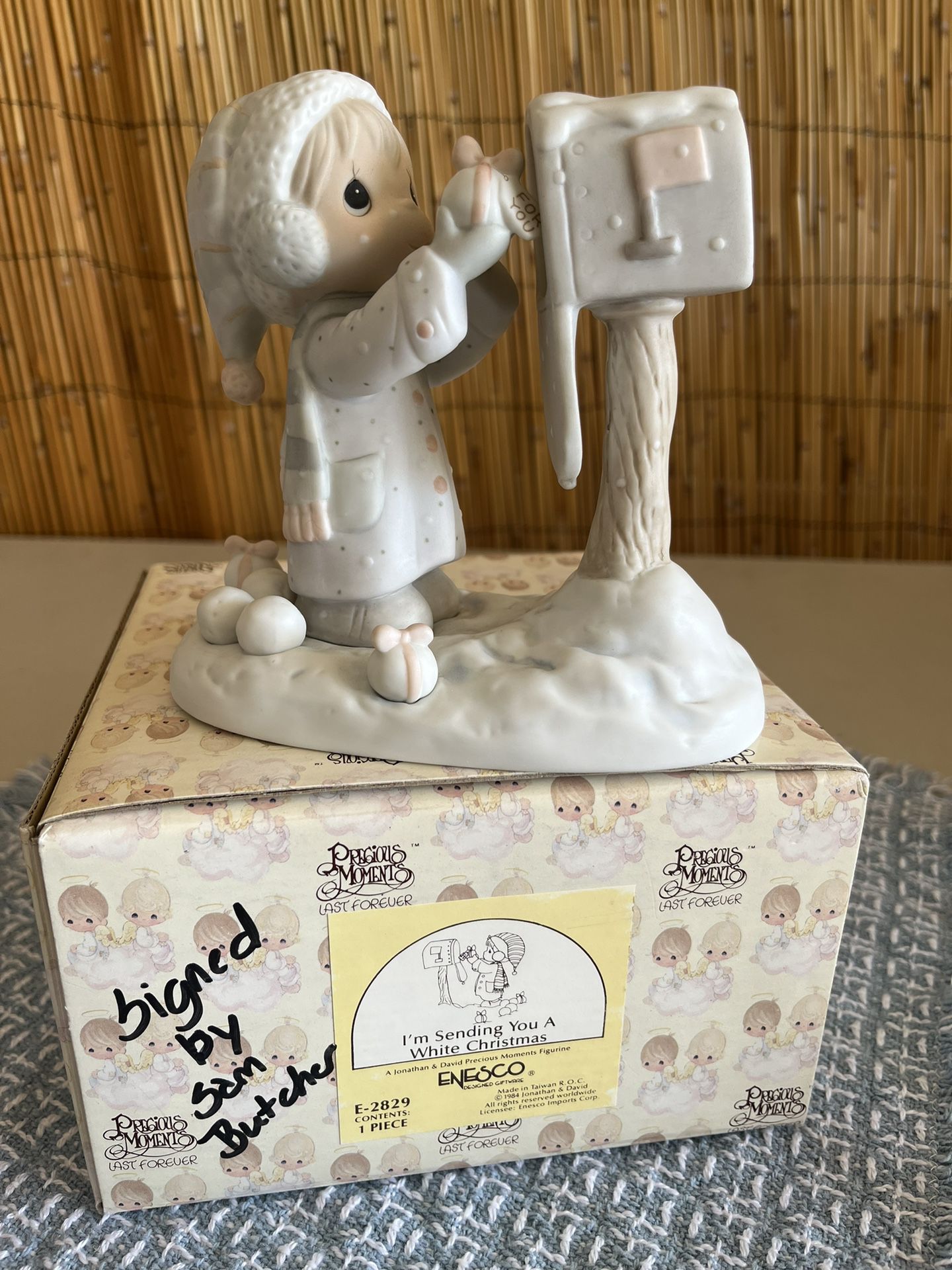 Vintage Precious Moments Signed By Sam Butcher Figurine 