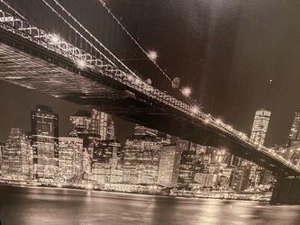 Framed City Lights Canvas