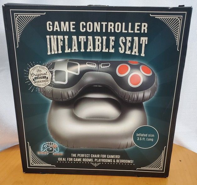Brand New in Box! Game Controller Inflatable Chair Seat 3.5' Long Supports up to 220Lbs