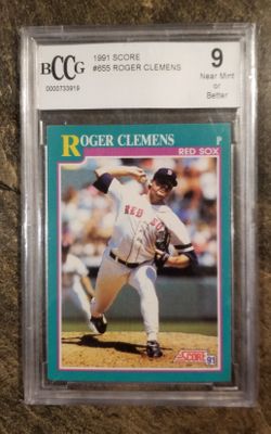 Roger Clemens 1991 Score Card #655, BCCG 9 NM