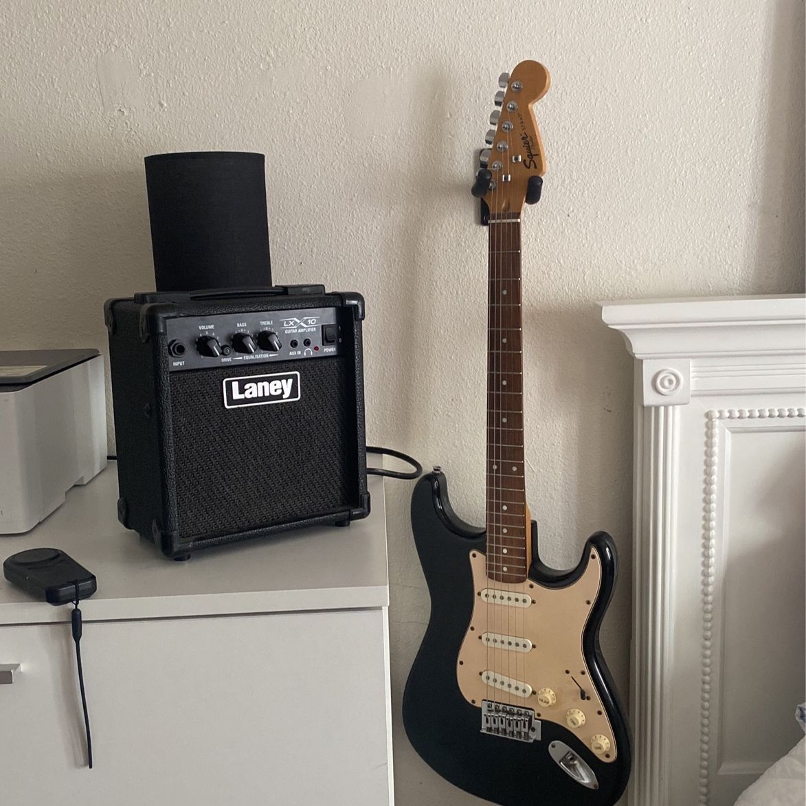 Fender Strat Guitar, + Laney Amp+ Amp Cable