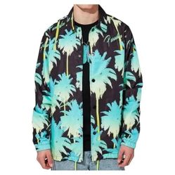 WeSC Water Repellent Coach's jacket snap button multicolor paradise, SZ M NEW
