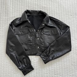 Cropped Leather Jacket