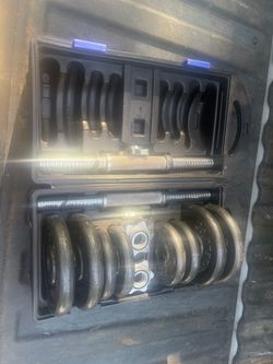 Adjustable dumbbells with the box