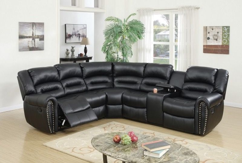 BLACK SECTIONAL RECLINER