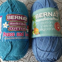 Yarn. Large (14 oz) Cotton. Blueberry And Budgie Blue. Price EACH