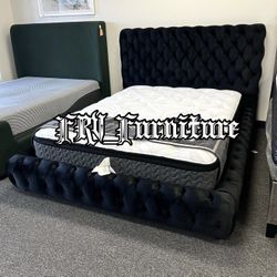 Queen Bed Frame With Mattress 