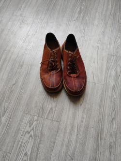 Brown Leather Moc Toe Lace-Up Shoes