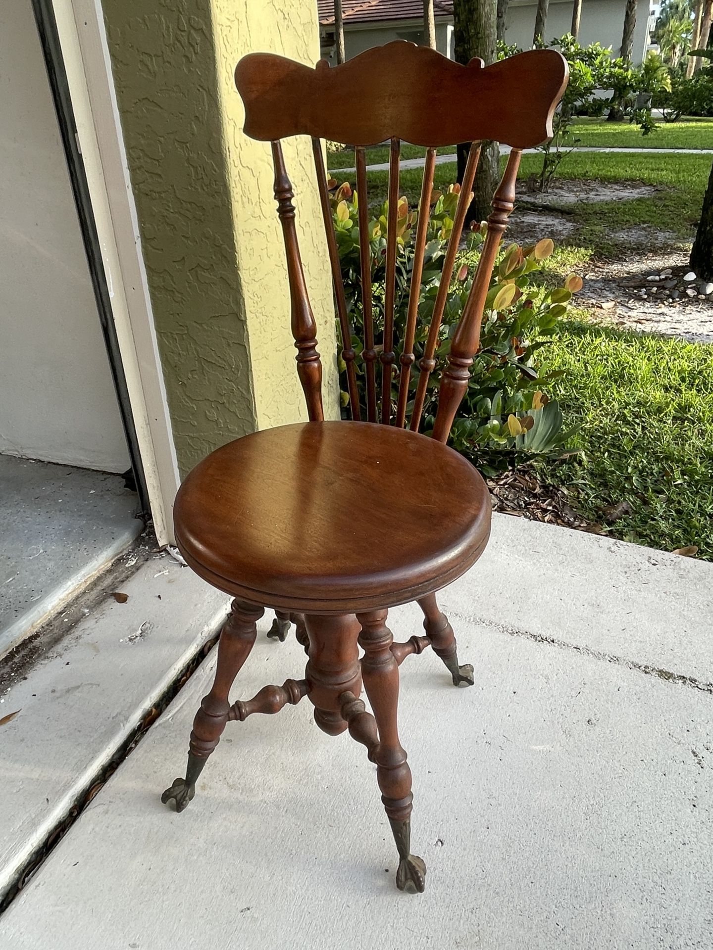 Antique Oak Piano Stool