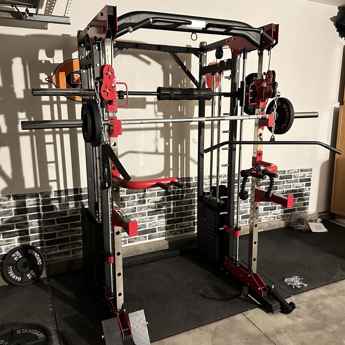 Smith Machine 200 | Adjustable Bench | 245lb Cast Iron Olympic Weights | 7ft Olympic Bar | Fitness | Gym Equipment | FREE DELIVERY/INSTALLATION 🚚 🛠️