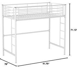 White Twin Size Loft Bed/ Great Condition 