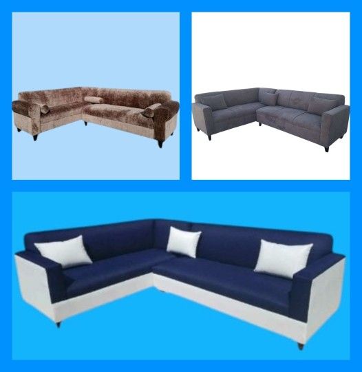 BRAND NEW 7X9FT SECTIONAL COUCH SOFA Domino Navy FABRIC COMBO