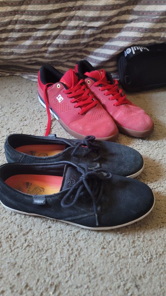 Lot Of 2 Men's 12 Skate Shoes DC Habitat Chris Cole Garcia Black Red