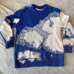 LOUIS VUITTON HAND-KNIT CLOUD INTARSIA CREW NECK for