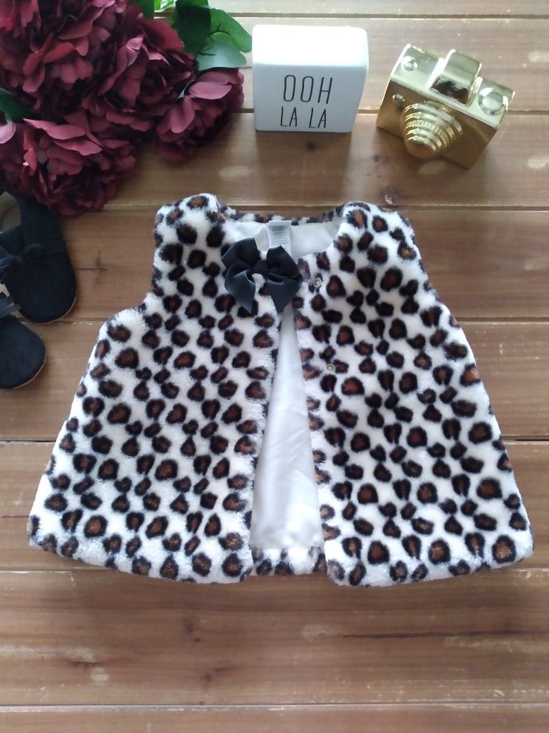 18MOS FURRY LEOPARD PRINT VEST