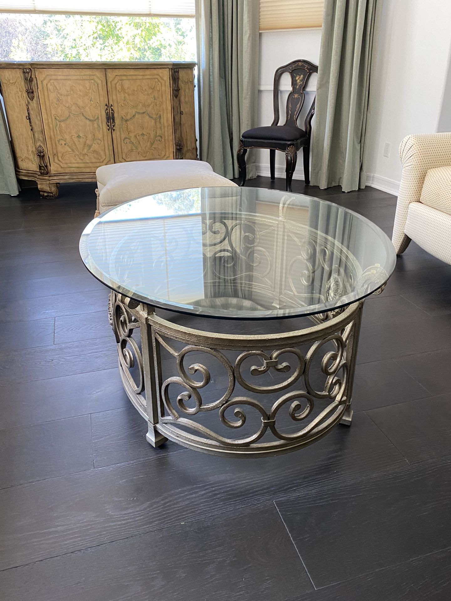 Glass Iron Coffee Table