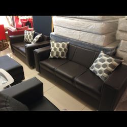 Beautiful New Black Leather Sofa and Love Seat BLOW OUT SALE!!!