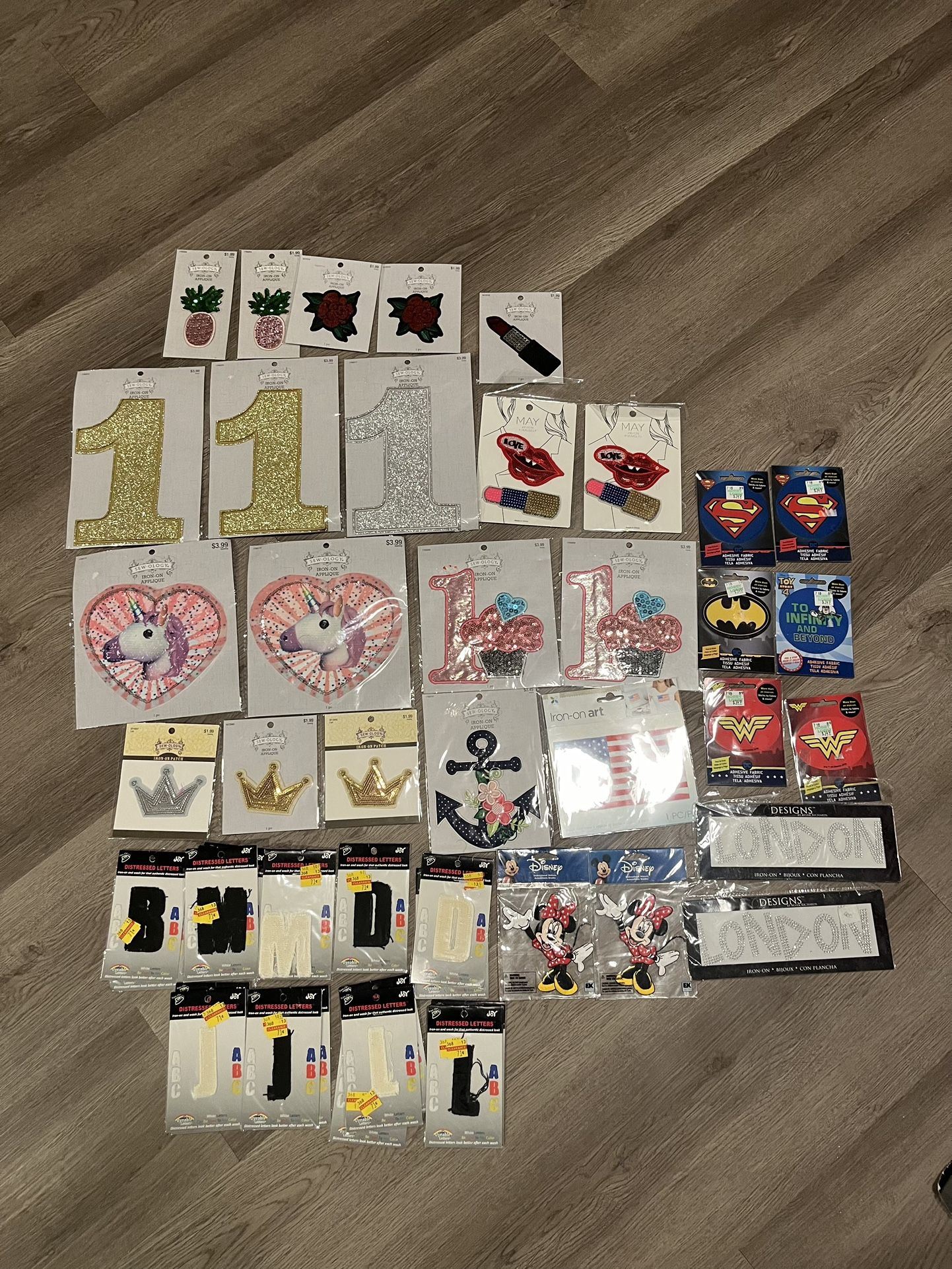 Assorted Iron On patches and Appliqué