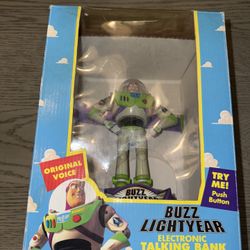 1995 BUZZ LIGHTYEAR ELECTRONIC TALKING BANK  Thinkway Disney new 