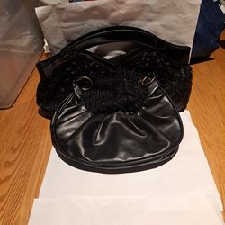 Payless Black Sequin Wristlet & 1 Black Smaller Purse Rare Pair 