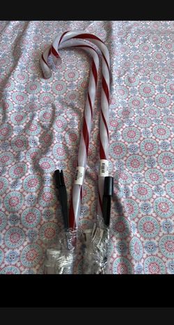 Lighted Candy Cane White With Red Stripes