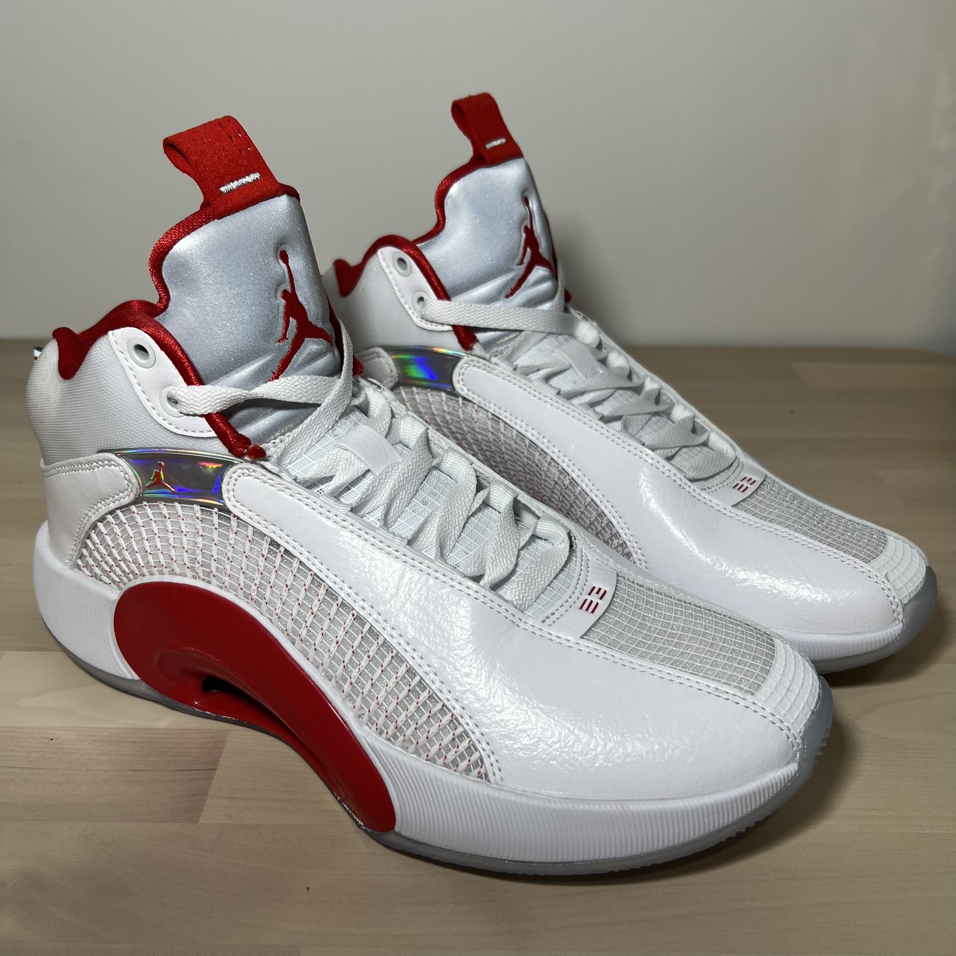 Jordan 35 White Fire Red *Icy Sole* BRAND NEW Size