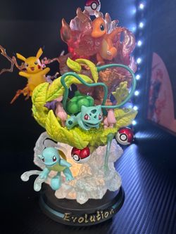 Pokemon first starters statue