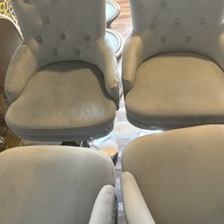 4 Swivel Table Chairs / Greyish Blue / 150.00 Pick Up Only