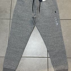 Brand New With Tags Men's Ralph Lauren Polo Double-Knit Grey Black Jogger Pants Men’s Size Large L