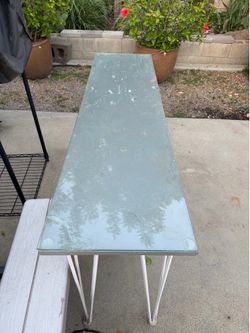 Glass sofa table