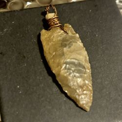 Handmade Obsidian Arrowhead Pendant Crafted By Knapping - Jewelry