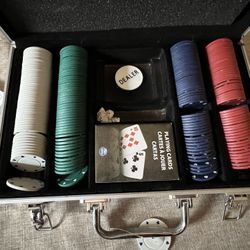 Poker Chip Set in Metal Case Texas Hold’em 