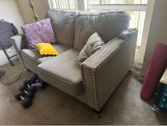 Grey love seat