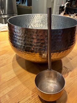 Hammered Metal Punch Bowl