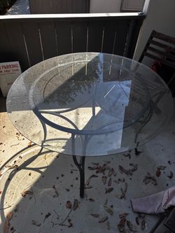 Glass top outdoor table
